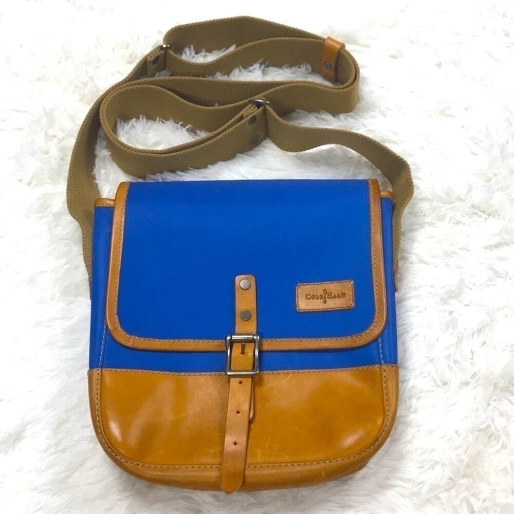 Cole Haan Leather Carry Satchel/ Messenger Bag